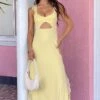 Tiana Yellow Lace Maxi Dress