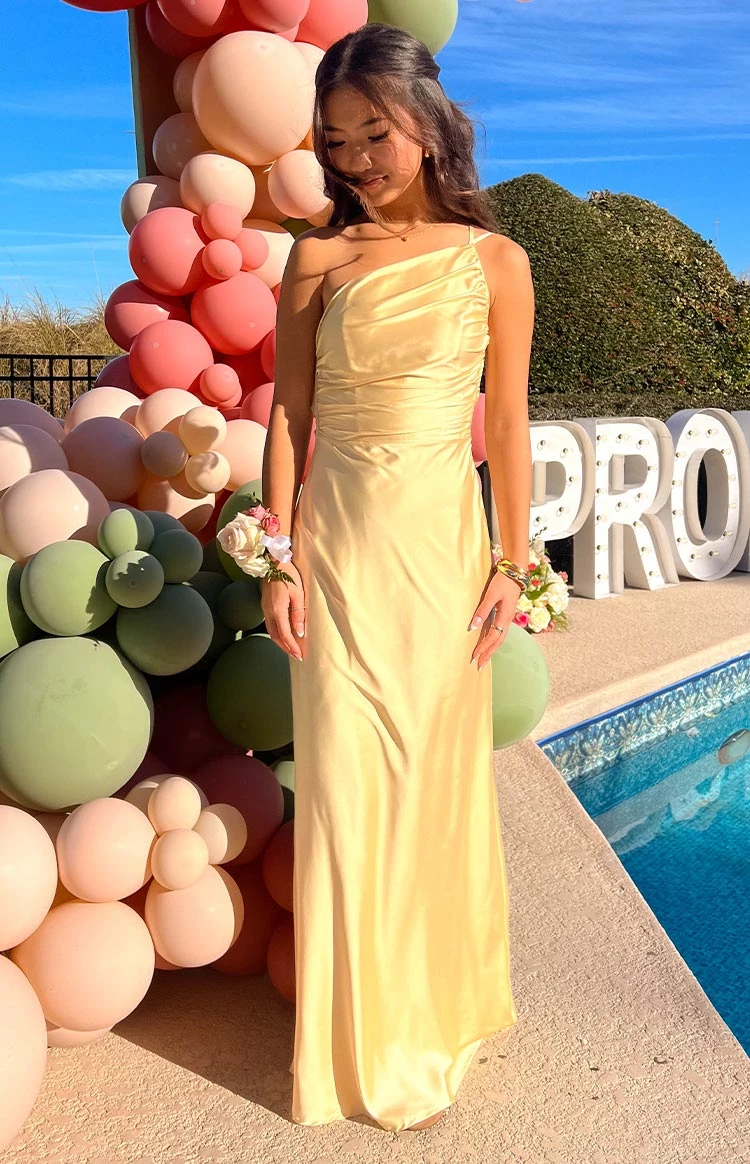 Tina Yellow Formal Maxi Dress - Image 8