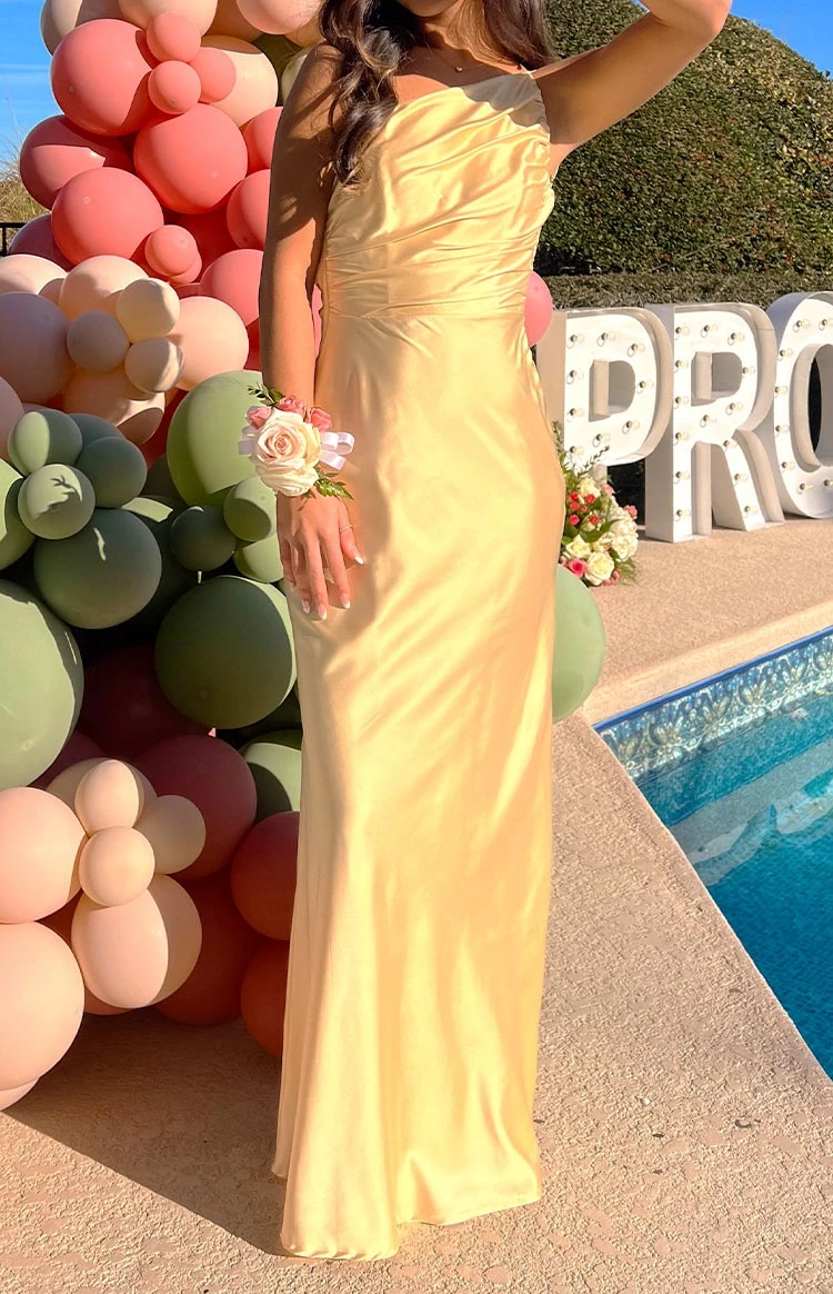 Tina Yellow Formal Maxi Dress - Image 11