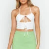 Tina White Halter Crop Top
