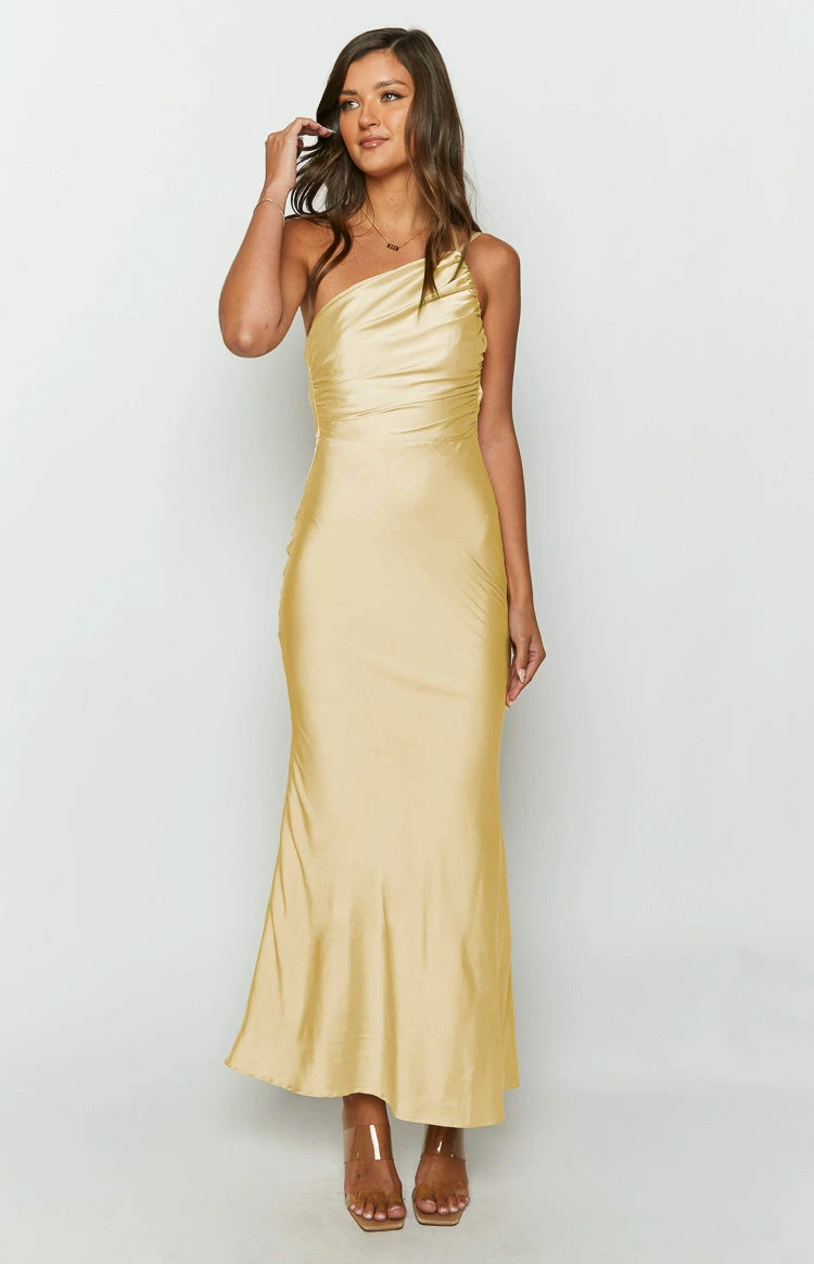 Tina Yellow Formal Maxi Dress - Image 3