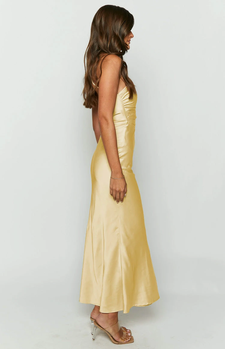 Tina Yellow Formal Maxi Dress - Image 4