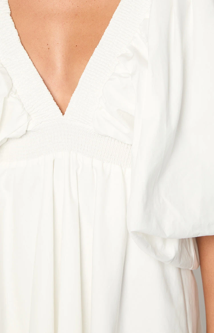 Torie White Short Sleeve Mini Dress - Image 6