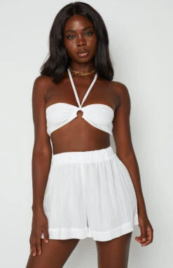 Beginning Boutique Treasure White Crop Top