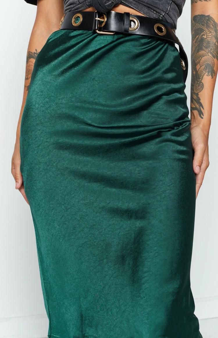 Beginning Boutique Trisha Midi Skirt Emerald - Image 7