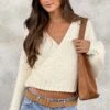 Verity Cream Knit Wrap Cardigan