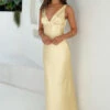 Verlaine Yellow Satin Maxi Dress