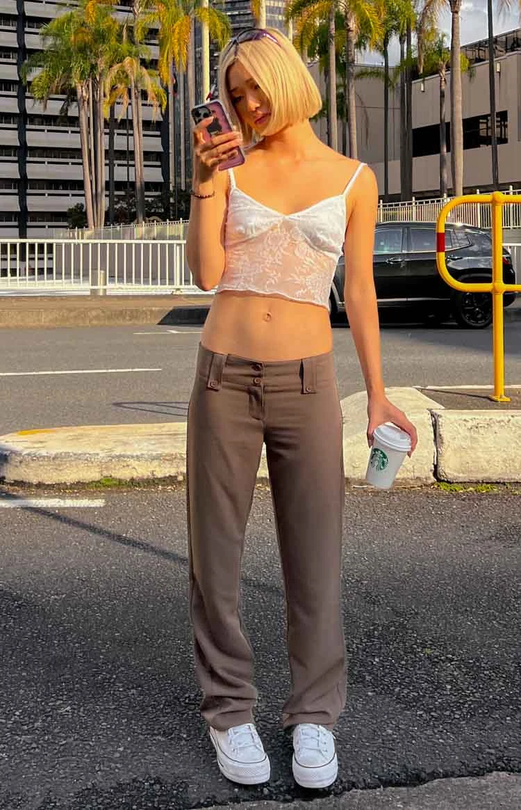 Vice Taupe Low Waist Pant - Image 4