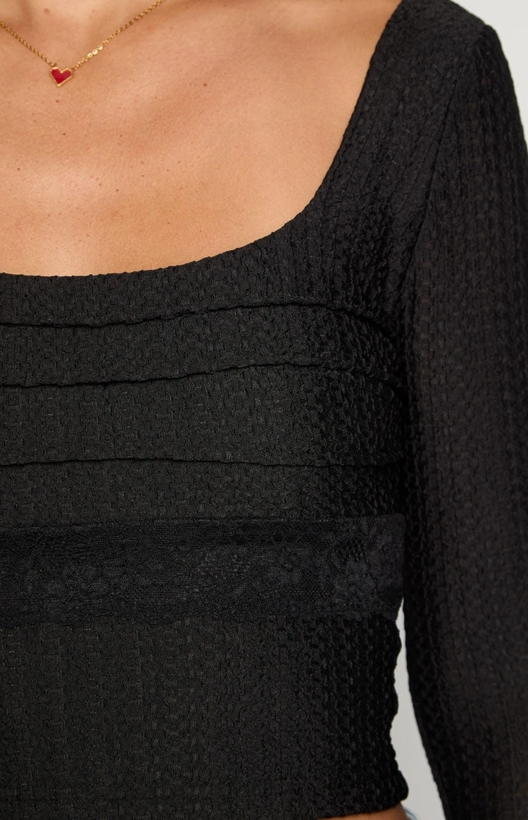 Vida Black Long Sleeve Top - Image 6