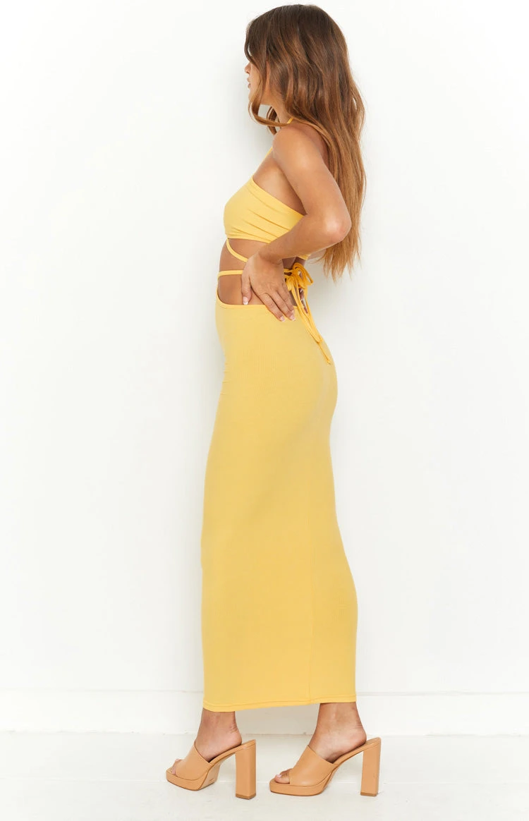 Whatever Your Mood Yellow Midi Dress - Image 10