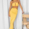 Whatever Your Mood Yellow Midi Dress