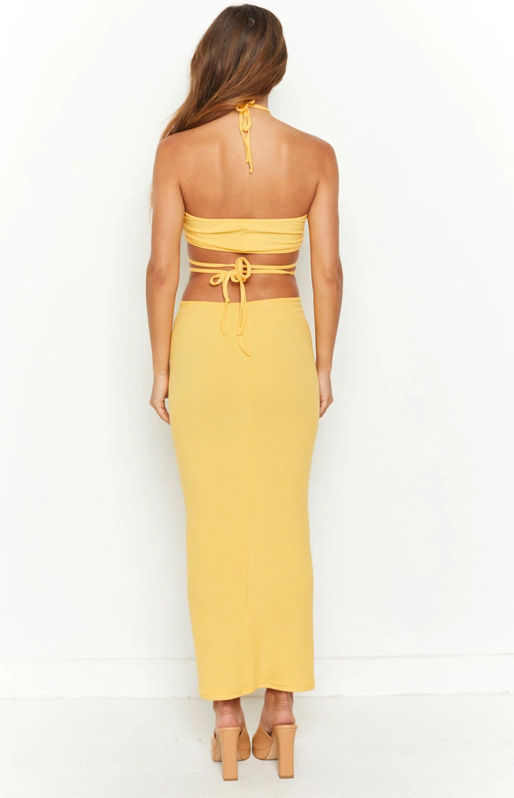 Whatever Your Mood Yellow Midi Dress - Image 11
