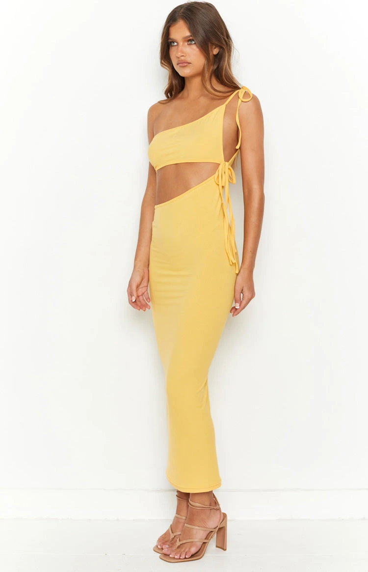 Whatever Your Mood Yellow Midi Dress - Image 9