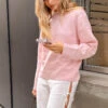 Winslee Pink Long Sleeve Knit Top