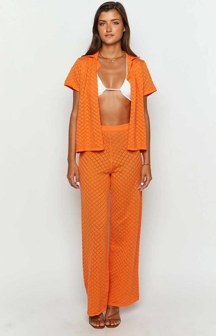Zaida Orange Knit Pants - Image 2