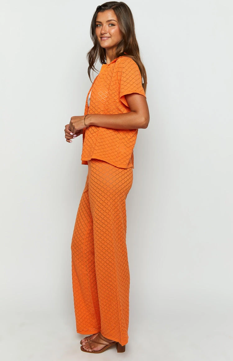 Zaida Orange Knit Pants - Image 7