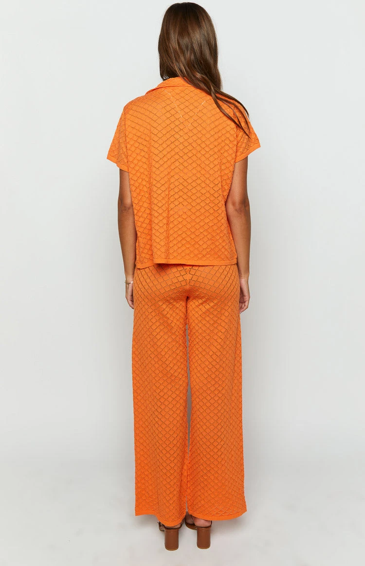 Zaida Orange Knit Pants - Image 5