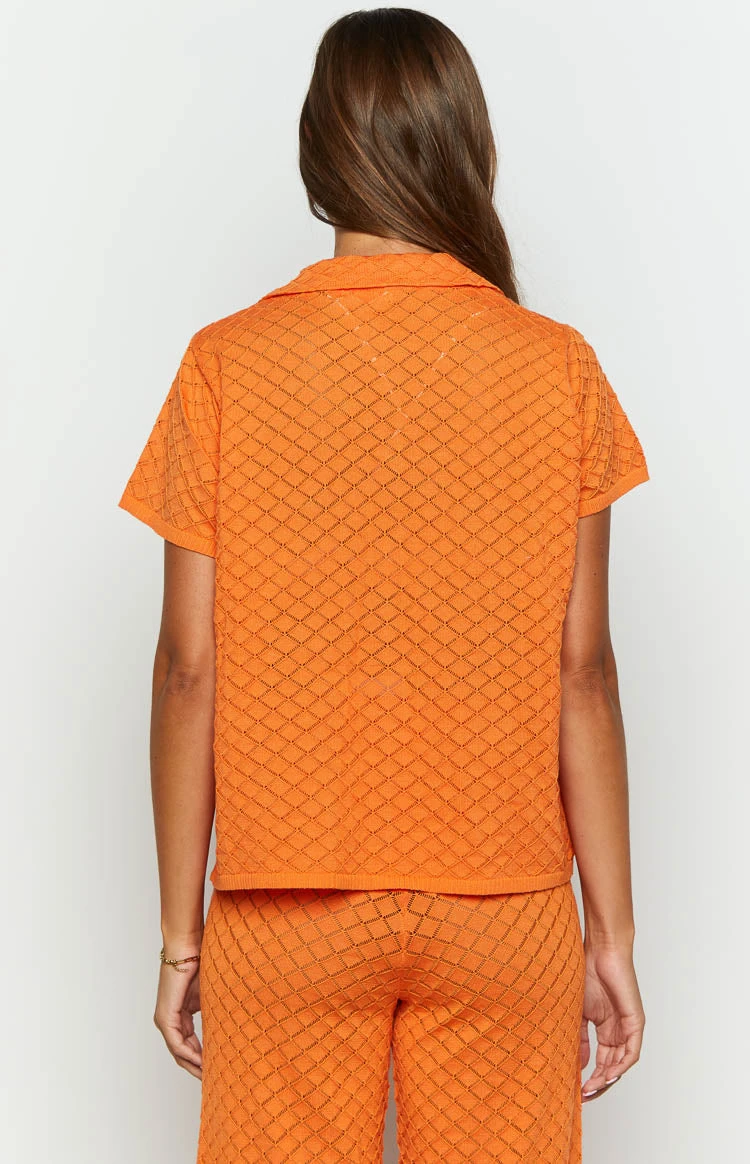 Zaida Orange Knit Top - Image 4