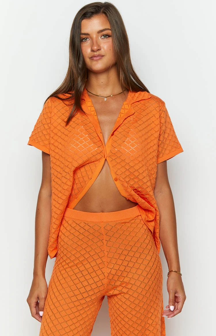 Zaida Orange Knit Top - Image 6