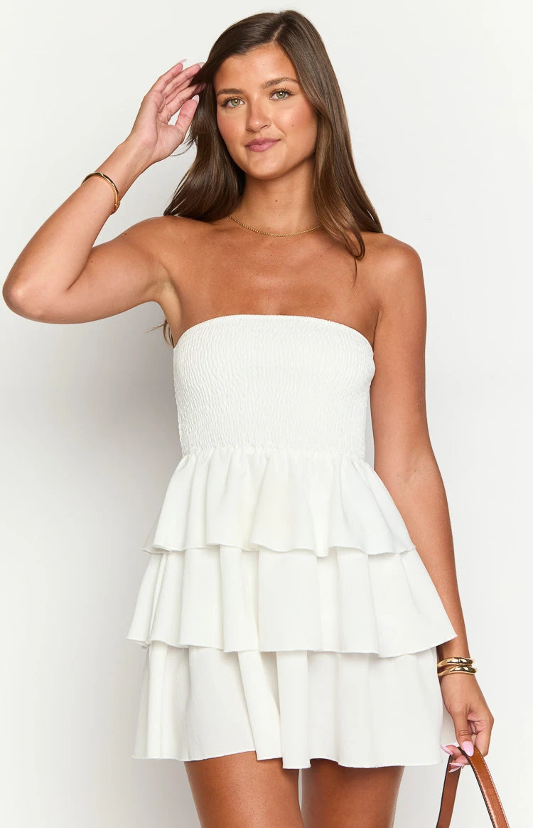 Zeke White Strapless Mini Dress - Image 2