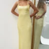 Zya Yellow Satin Maxi Dress