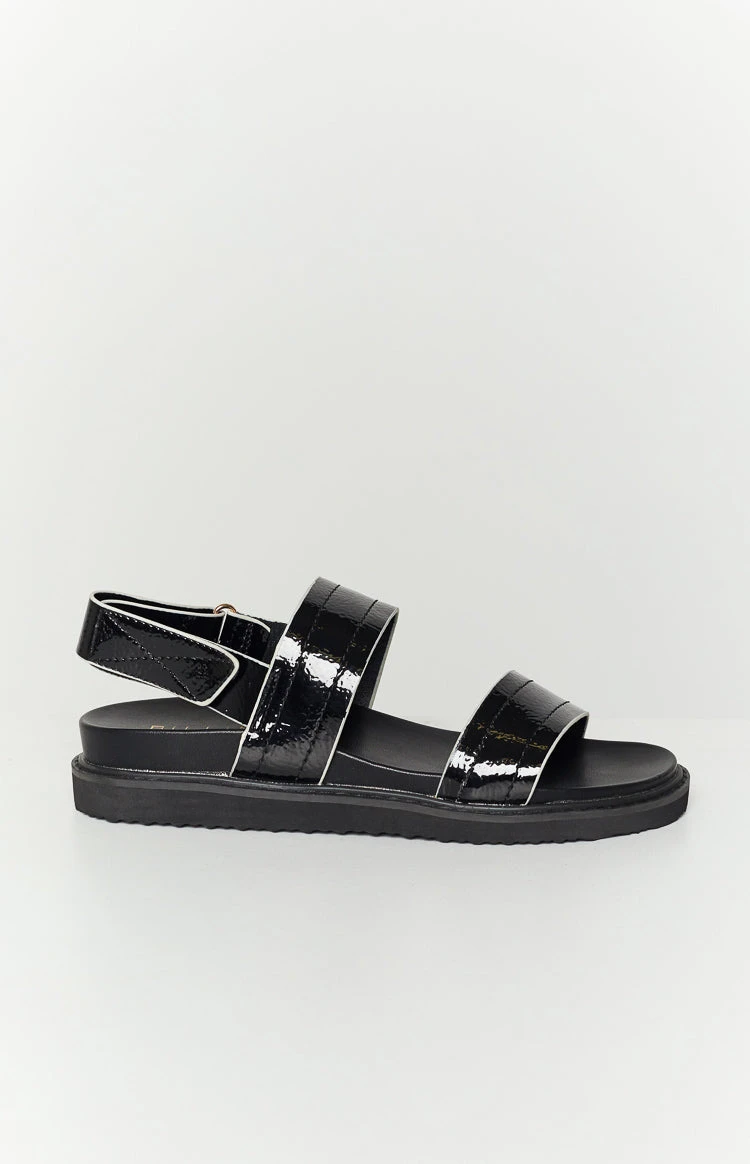 Billini Zyla Black Crinkle Sandal - Image 4