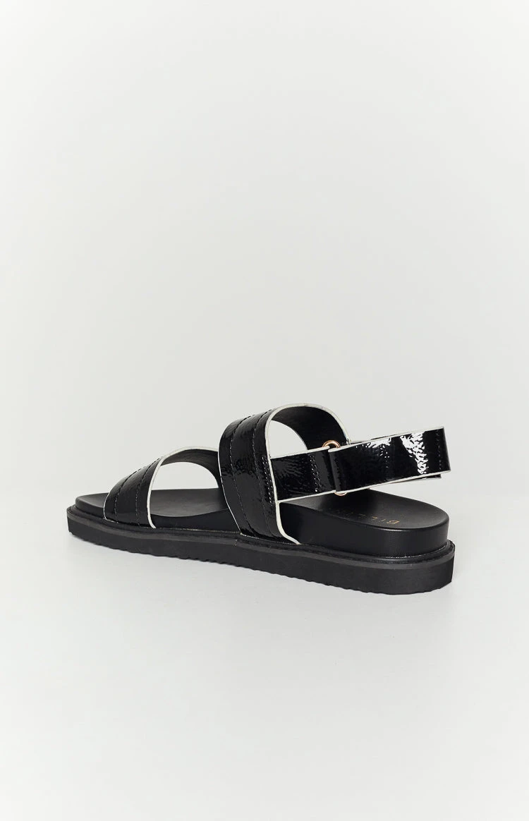 Billini Zyla Black Crinkle Sandal - Image 3