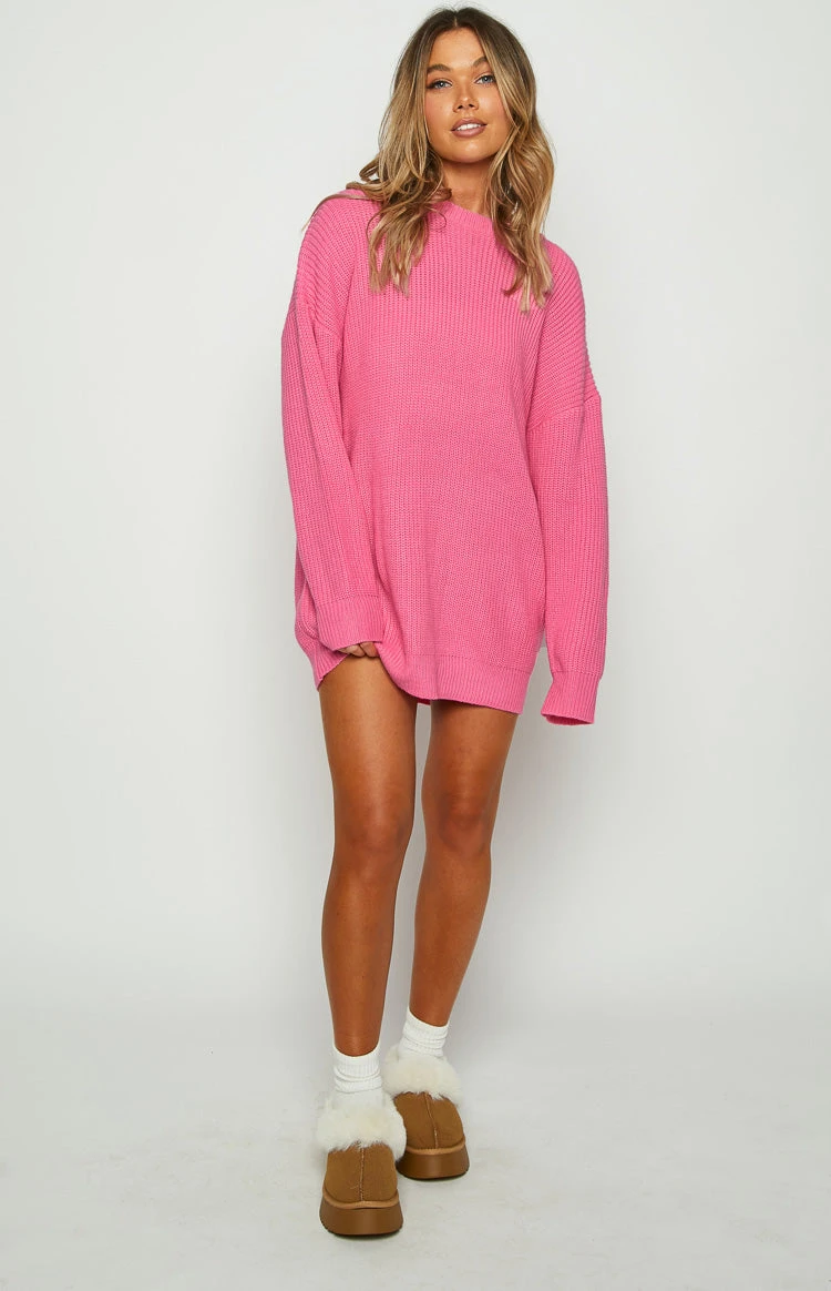 Adaline Pink Oversized Sweater Dress - Image 2