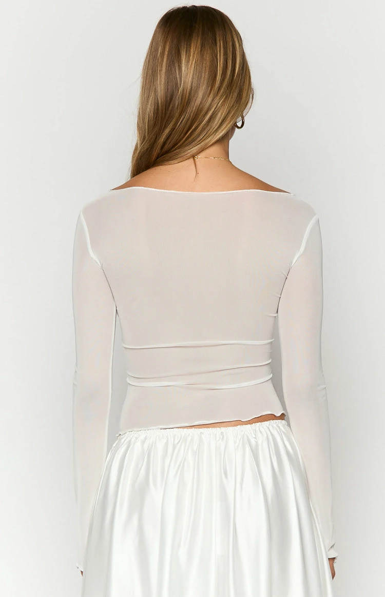Alonza White Long Sleeve Top - Image 5