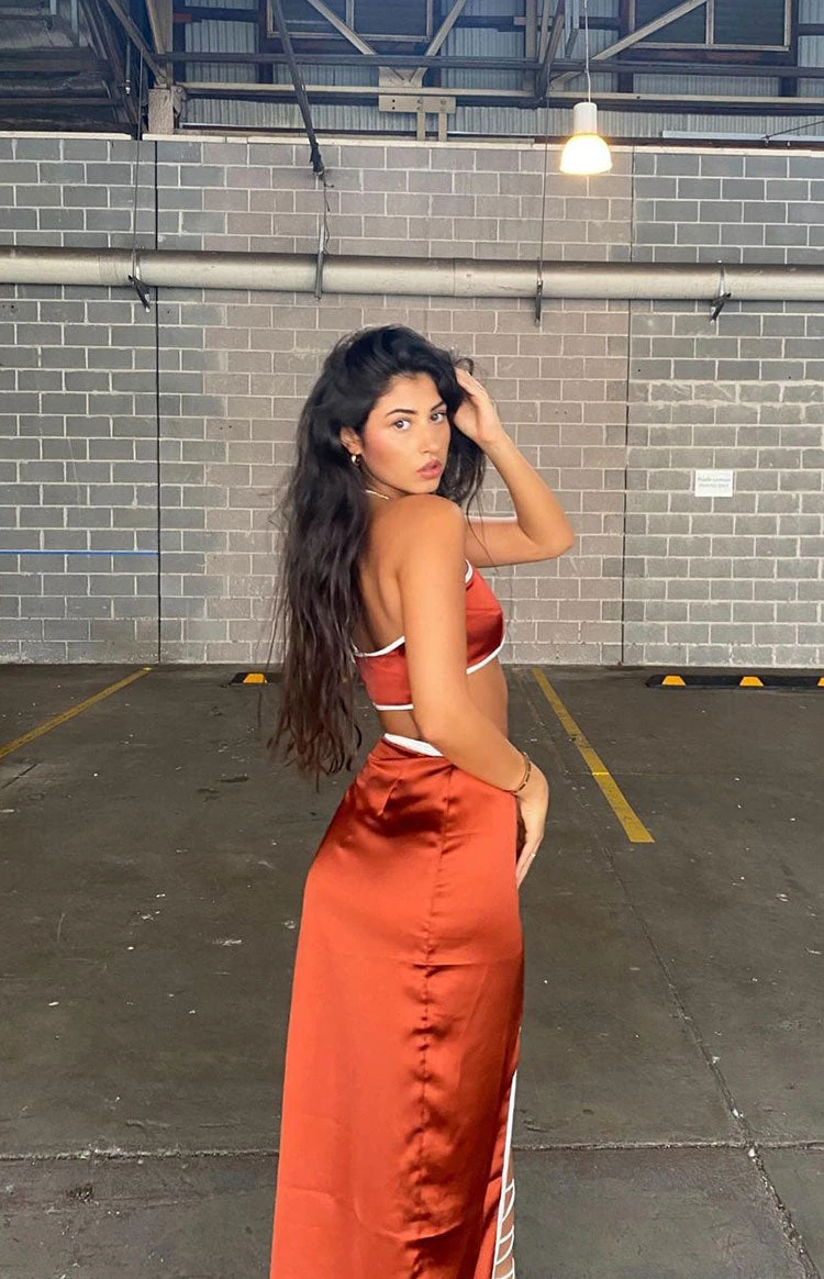 Lou Wrap Maxi Skirt Brown - Image 12