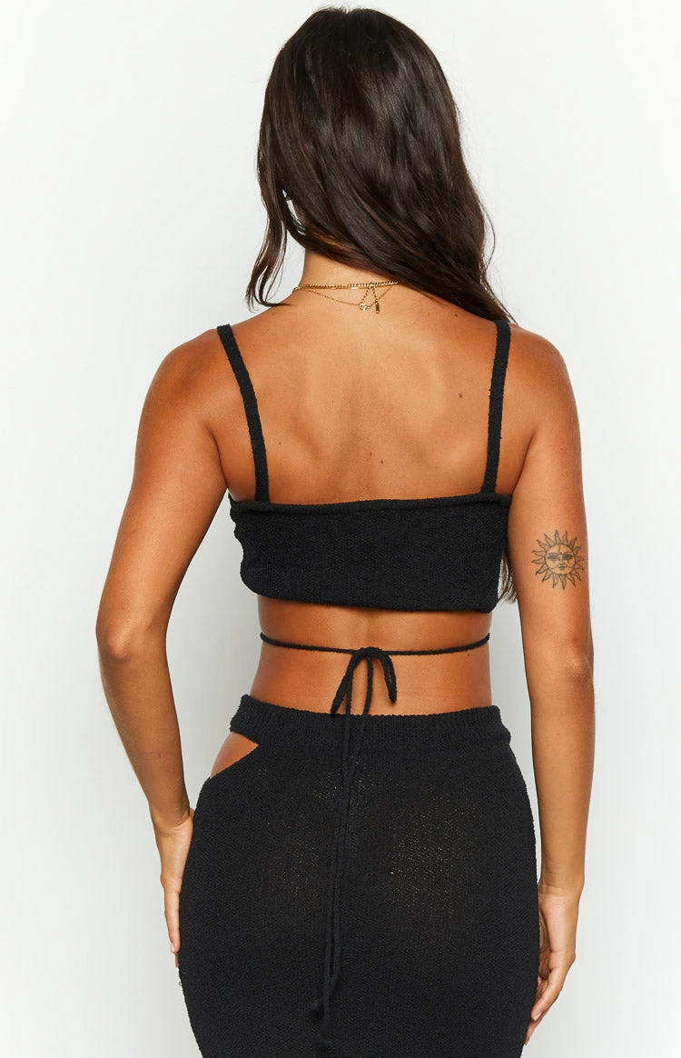 Annabella Black Crop Top - Image 4