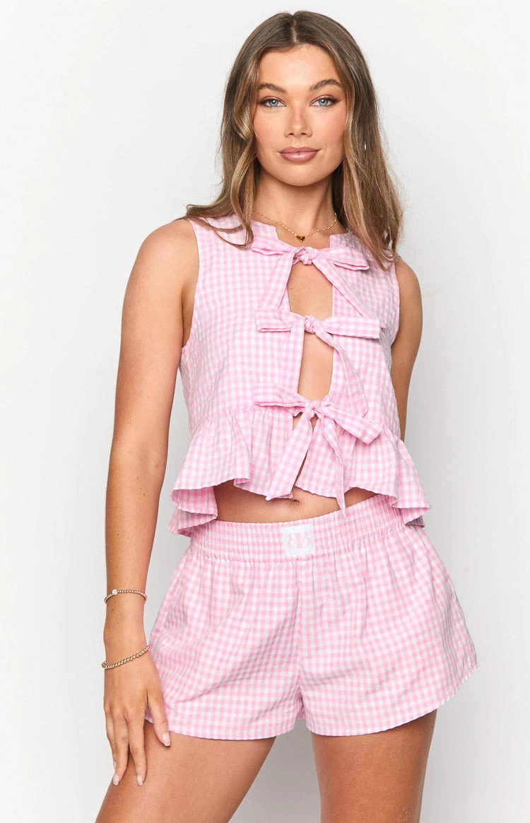 Baxter Pink Gingham Shorts - Image 2