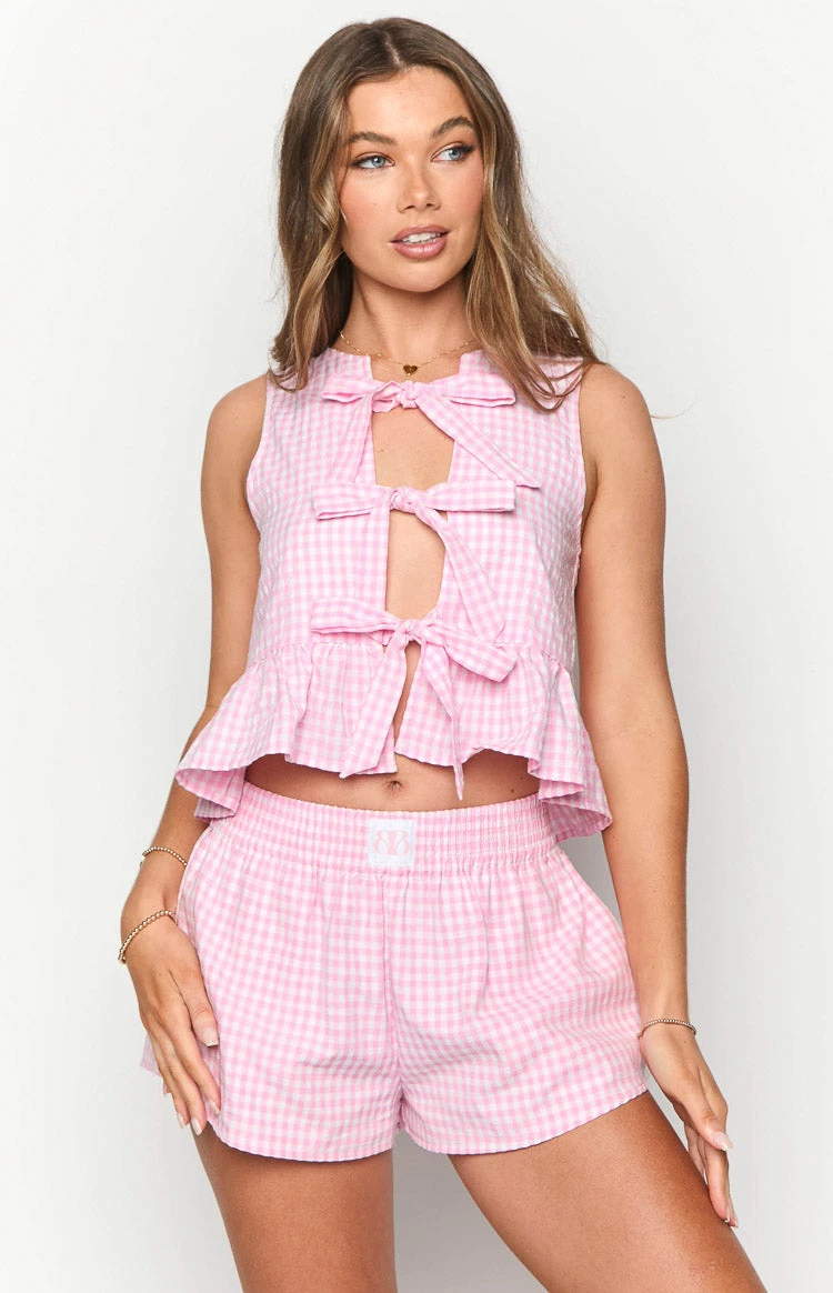 Baxter Pink Gingham Top - Image 2