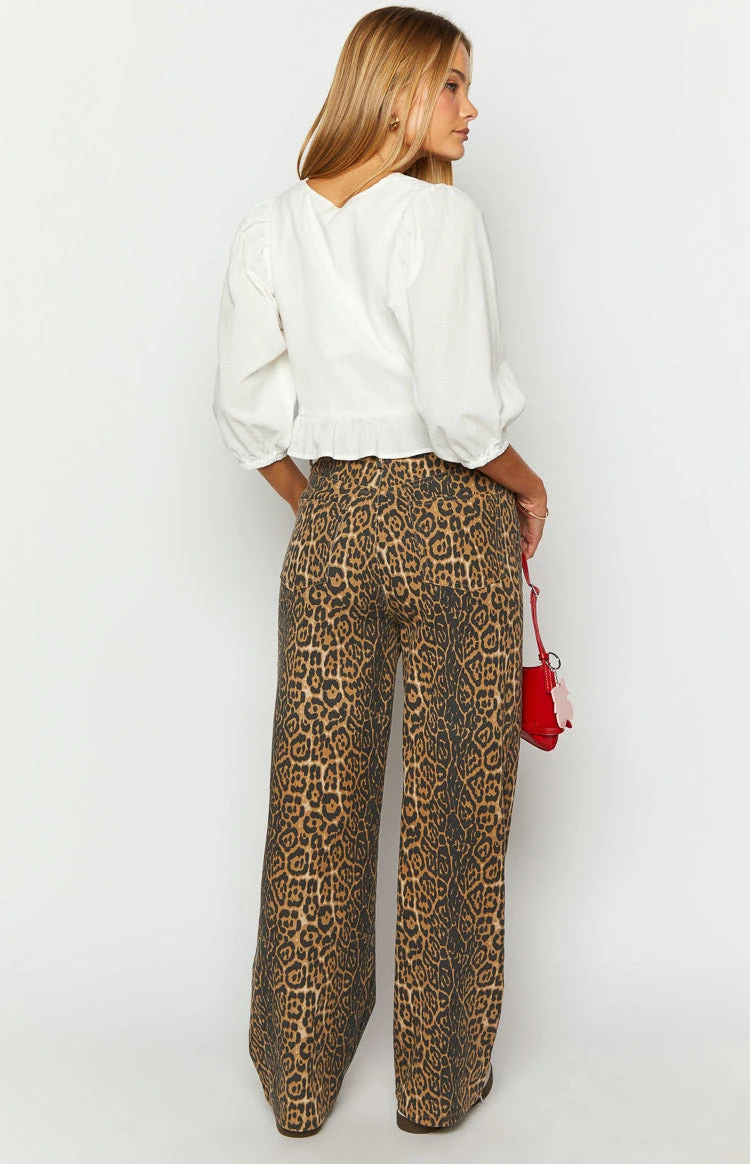 Brunet Leopard Print Straight Leg Jeans - Image 7
