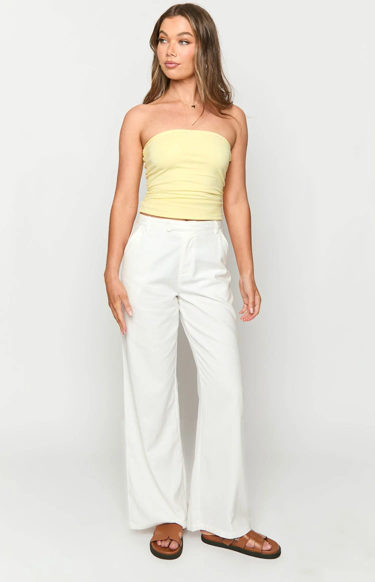 Cabo White Linen Blend Pants - Image 2