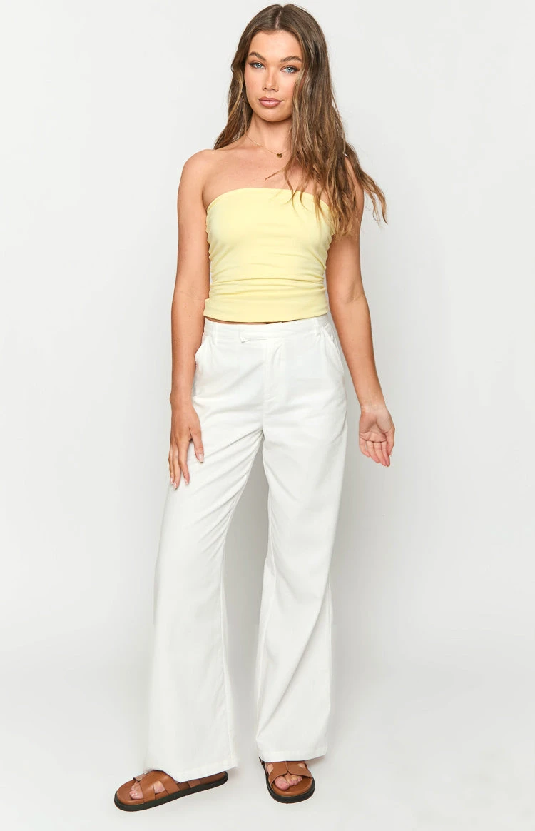 Cabo White Linen Blend Pants - Image 3