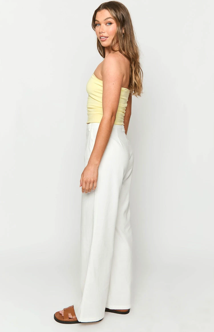 Cabo White Linen Blend Pants - Image 4