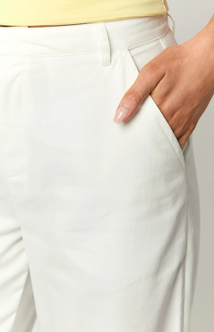 Cabo White Linen Blend Pants - Image 6