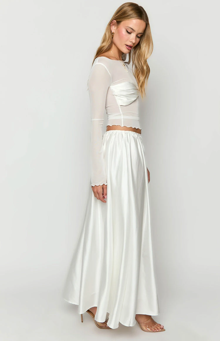 Clementine White Maxi Skirt - Image 4