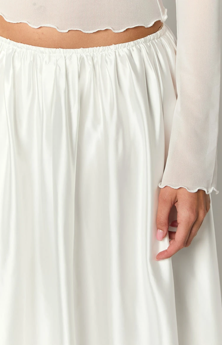 Clementine White Maxi Skirt - Image 8