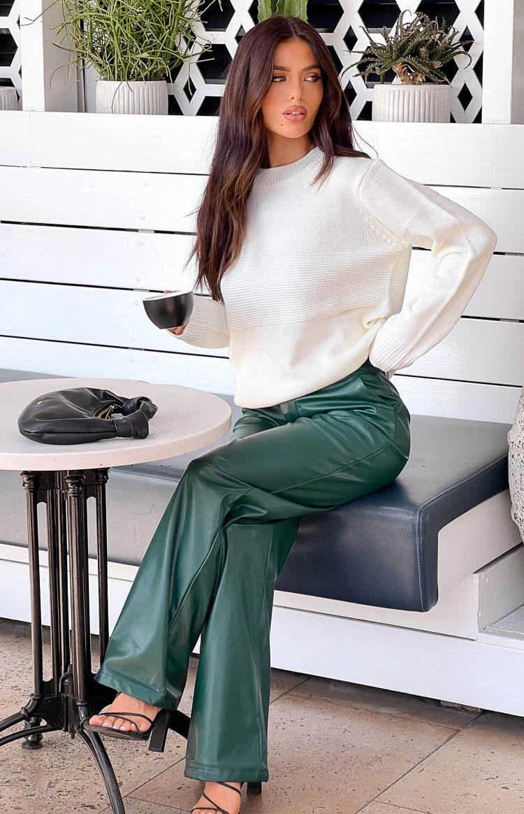 Cool Shade Forest Green PU Pants - Image 7