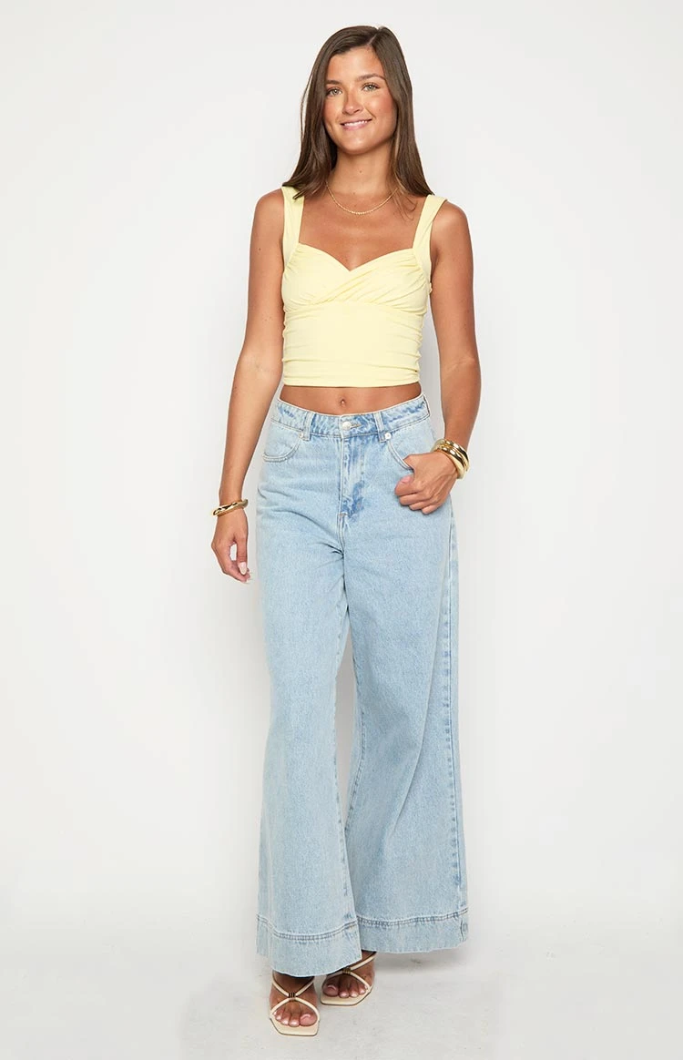 Khali Light Wash Denim Wide Leg Jeans - Image 2