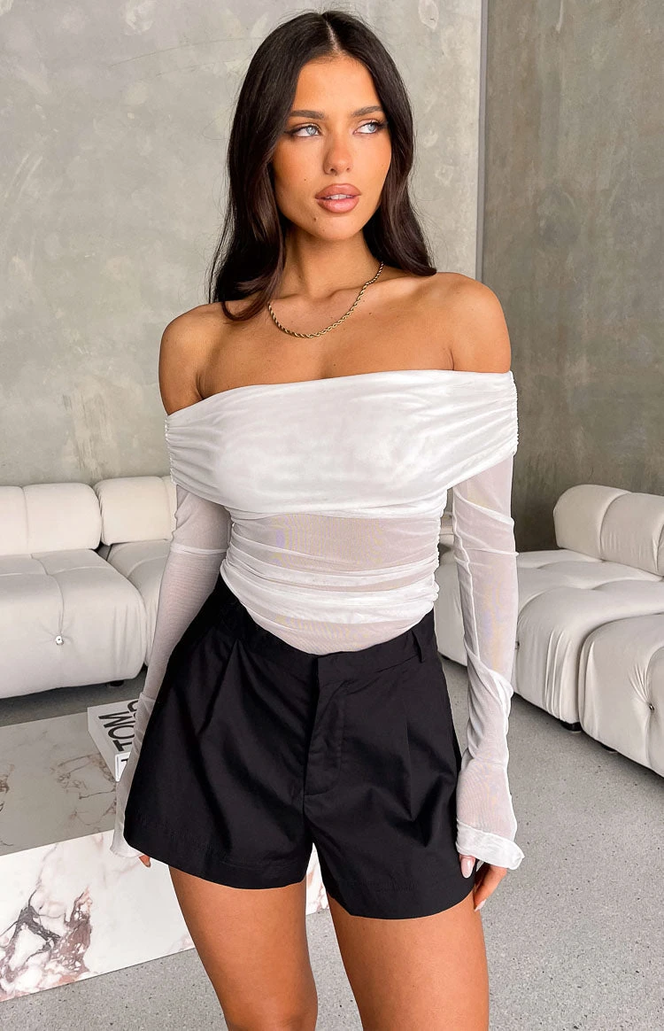 Flora Black Tailored Shorts - Image 7