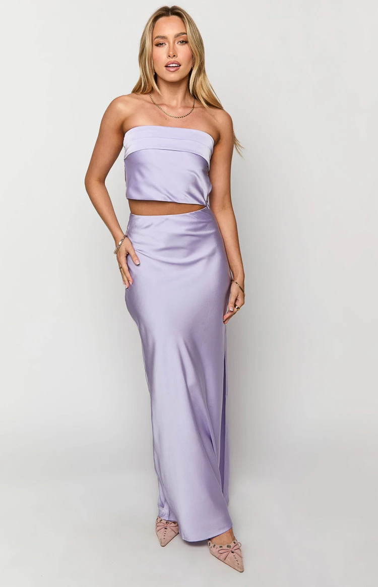 Genevieve Lilac Maxi Skirt - Image 3