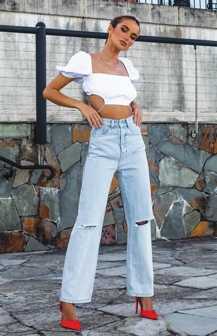Robin Wide Leg Jeans Blue - Image 9