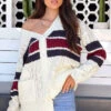 Nikkitta Cream Striped Cardigan