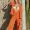 Zaida Orange Knit Pants