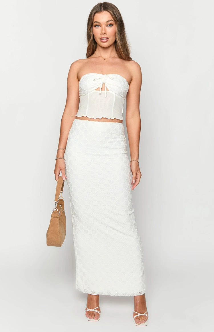 Rilee White Maxi Skirt - Image 2