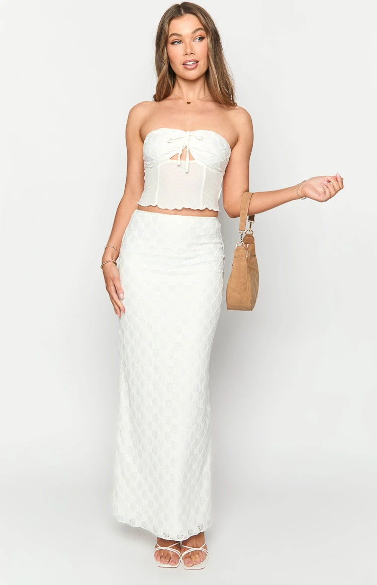 Rilee White Maxi Skirt - Image 3