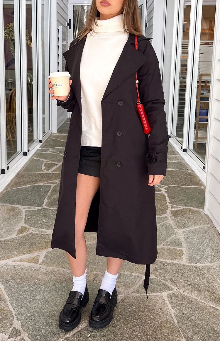 Santos Black Trench Coat - Image 8